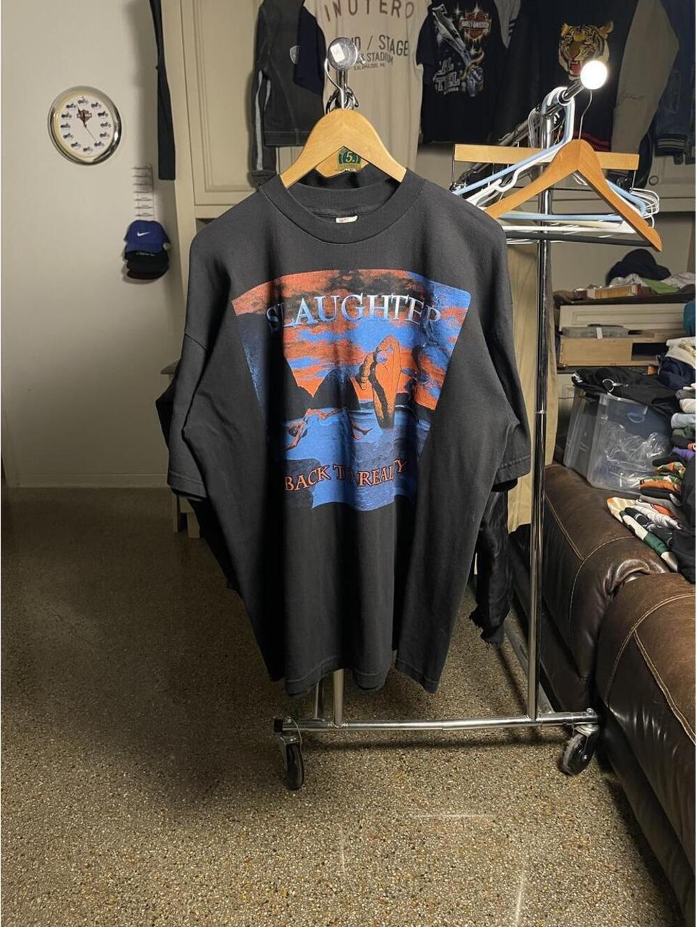 Vintage 90s Slaughter Back To Reality Band Shirt